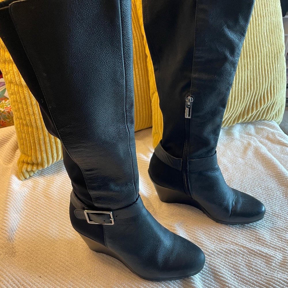 Calvin Klein tall Wedge boot size 6.5